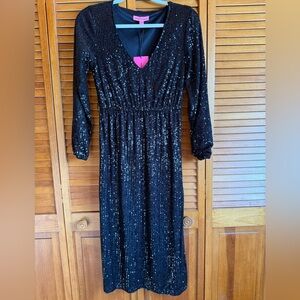 Betsey Johnson Black Sequin Dress